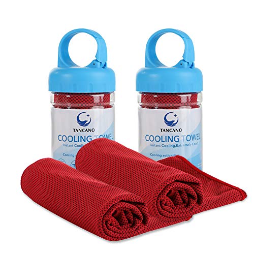 Sports Towel for Instant Cooling Relief Microfiber Towels for Golf Workout Swimming Gym Yoga Travel Camping Fitness 40"x12" Sweat Towel (Dark Red 2 Pack) - color: Dark Red 2 Pack