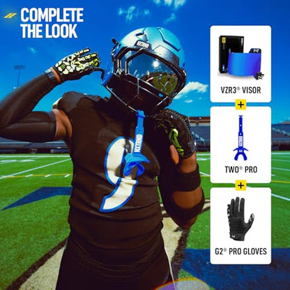 Nxtrnd Two Pro Football Mouth Guard, Permanent Strap, Fits Adult & Youth (Blue) - color: Blue Pro