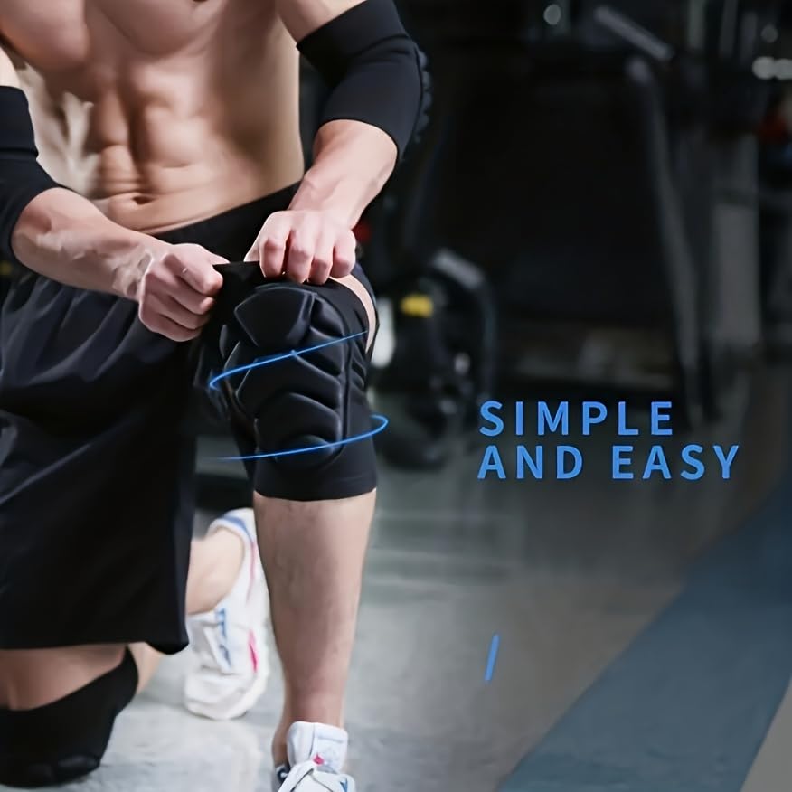 4pcs Universal Men's and Women's Knee and Elbow Equipment Set - Adjustable Cushioning Pads, Made of Moisture-Wicking Fabric - size: Small