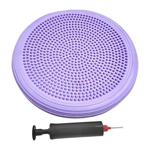 Balance Mat Yoga Mat Wobble Cushion Wiggle Seat Balance Disc Flat Pad Stability for Gymnastics Gym Fitness Yoga Kids 13.39 Inch - color: Purple