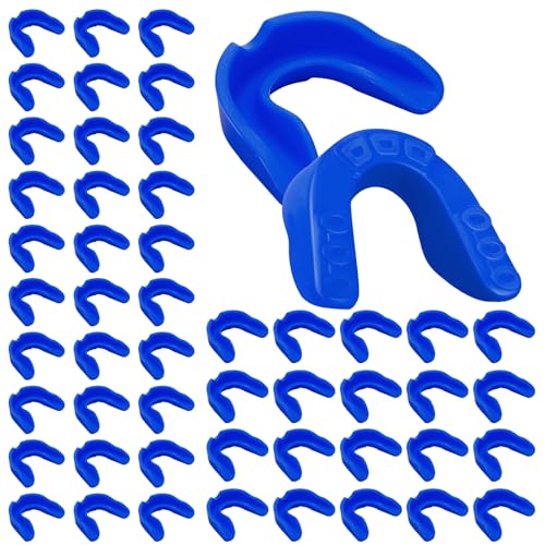 Frienda 50 Pcs Youth Football Mouth Guards Bulk Mouthpiece - color: Blue