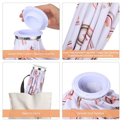 Nuanchu 3 Pcs Reusable Ice Bags for Injuries Hot Cold Pack, Boho Rainbow - style: Boho Rainbow
