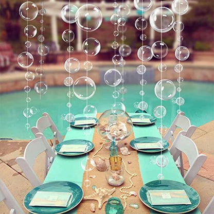 Decor365 Under the Sea Party Decorations White Bubble Garlands Little Mermaid Birthday Decorations Bday Hanging Streamer Beach Banner Under Water Decor Nautical Backdrop Kids Ocean Party Supplies