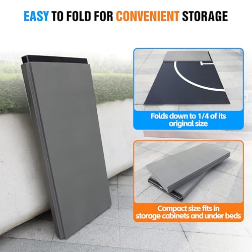 10' x 10' / 10' x 6.5' Foldable Wrestling Mat, Non Slip Waterproof Training Floor Mat for BJJ, MMA, Taekwondo, Grappling, Yoga & Martial Arts Home Workout 1p1 - size: 10ft*10ft*1.25inch