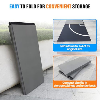 10' x 10' / 10' x 6.5' Foldable Wrestling Mat, Non Slip Waterproof Training Floor Mat for BJJ, MMA, Taekwondo, Grappling, Yoga & Martial Arts Home Workout 1p1 - size: 10ft*10ft*1.25inch