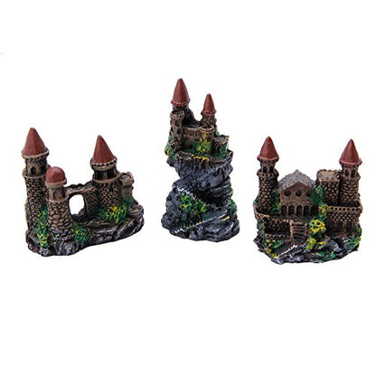 Aquarium Castle Decoration Small Resin Castles Hideouts Stone Cave Hide House Fish for Tank Accessories for Betta Shrimp Aquarium Decoration