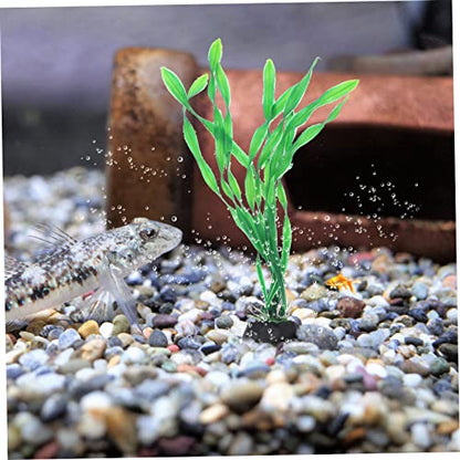 Kisangel 10pcs Artificial Aquarium Plants Realistic Fake Grass Decor for Fish Tank Creative Water Grass Decorations for Aquariums and Desktop Displays