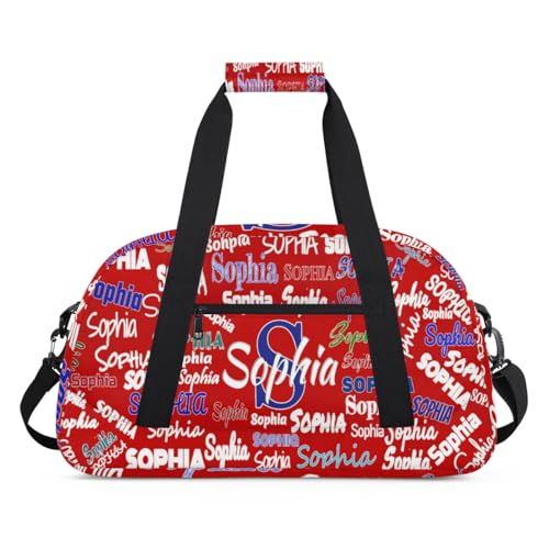 Custom Sports Duffel Bag Boys Personalized Kids Gym Bag, Red - color: Color 1
