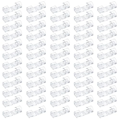 Clear Adhesive Cable Clips – Strong Nylon Wire Holders for Desk, Wall, Car, and Light Cord Management (60-Pack, Indoor/Outdoor Use)