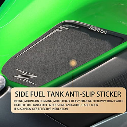 NIGHT CAT Motorcycle Gas Tank Protectors pad,Fuel Tank Protection Sticker,Compatible with Z900,Fuel Tank Side Traction mat,Anti-Slip(Z900 Black)