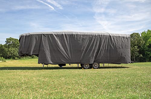 Camco ULTRAGuard 26 to 28-Ft Fifth Wheel RV Cover - Features Zipper Entry Doors & Covered Air Vents - Crafted of Spunbond Polypropylene - Storage Bag for RV Storage & Organization (45752) - size: 26' - 28', style: Fifth Wheel