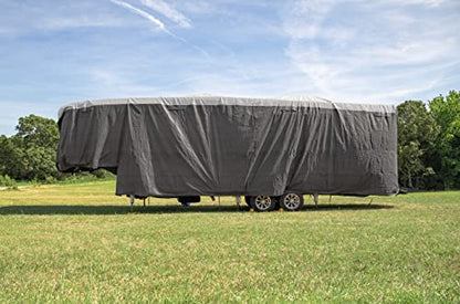 Camco ULTRAGuard 26 to 28-Ft Fifth Wheel RV Cover - Features Zipper Entry Doors & Covered Air Vents - Crafted of Spunbond Polypropylene - Storage Bag for RV Storage & Organization (45752) - size: 26' - 28', style: Fifth Wheel