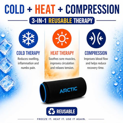 2 Pack - Premium Cold Therapy Compression Ice Sleeve, Knee Ice Pack Wrap for Injuries, Elbow, Quad & Hamstring Relief, Flexible & Reusable Cold Wrap Recovery for Meniscus, ACL, MCL, Ice & Heat Therapy - size: Medium (2 Pack)