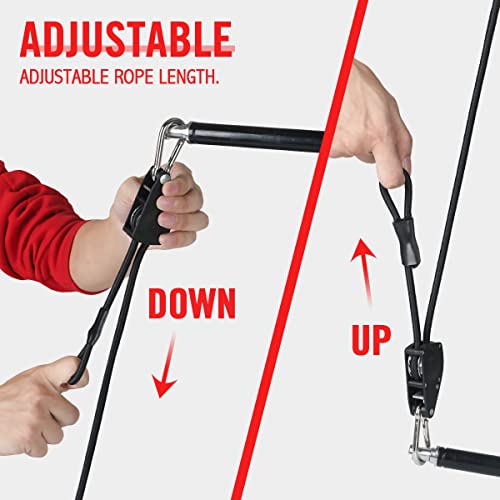 Flex Double End Punching Bag and Extra Adjustable Bungee Cords Bundle - Complete Home & Gym Exercise Equipment Set for Men & Women