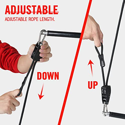Flex Double End Punching Bag and Extra Adjustable Bungee Cords Bundle - Complete Home & Gym Exercise Equipment Set for Men & Women