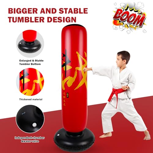 Onirii 66 Inch Kids Inflatable Punching Bag - color: HZ Zhan