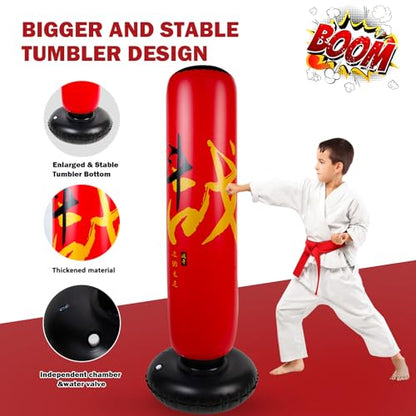 Onirii 66 Inch Kids Inflatable Punching Bag - color: HZ Zhan