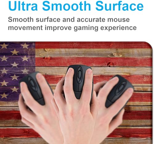 American Flag Gaming Mouse Pad, Suitable for Office and Study Keyboard Pads | The Surface Of The Mouse Pad Is Designed With Fiber Woven Material, And The Base Is Made Of Natural Anti Slip Rubber. - color: Wood Grain American Flag