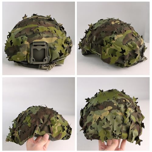 Tactical Helmet Cover Breathable Mesh Camo Camouflage Helmet Cover Great for Tactical Military Gear Combat Fast Helmet - color: DW