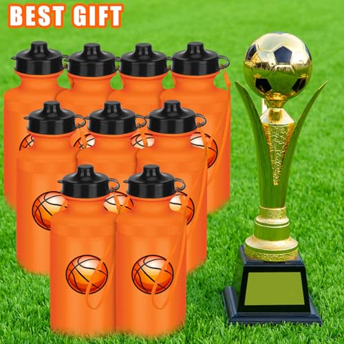 Zubebe 36 Pcs Sports Water Bottles Squeeze Bulk 21 oz | Reusable Plastic Water Bottles with Carry Strap, Back to School Supplies Summer Team Gifts for Students Travel Hiking Cycling - color: Orange