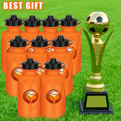Zubebe 36 Pcs Sports Water Bottles Squeeze Bulk 21 oz | Reusable Plastic Water Bottles with Carry Strap, Back to School Supplies Summer Team Gifts for Students Travel Hiking Cycling - color: Orange