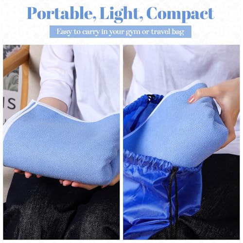 Peryiter 6 Pack Hot Yoga Towel Set - Non Slip Microfiber Towels for Mat and Hand, Quick Dry and Sweat-Activated Grip, 2 Sizes for Women Men Bikram Pilates Gym