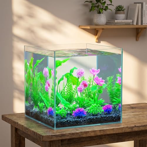 12 Pcs Fish Tank Plants, Aquarium Decorations, Plastic Aquarium Plants, Fish Tank Accessories, Betta Goldfish Tanks Accessories Fishs Bowl Ornaments