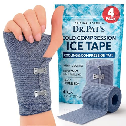 Dr Pat's Ice Tape (4 Pack) - Cooling Bandage Wrap Athletic Tape - size: 4 Pack