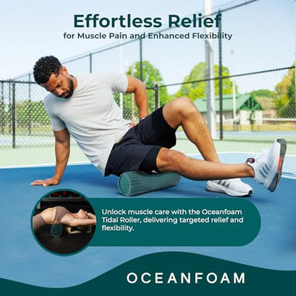 Oceanfoam Tidal Roller - Muscle Massage Foam Roller for Exercise (Jade) - color: Jade
