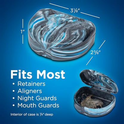 Practicon Glacier Marble Retainer Cases, Clear Aligner Case, Dental Orthodontic Retainer Boxes, Mouth Guard Holder, 6 Pack - color: Glacier