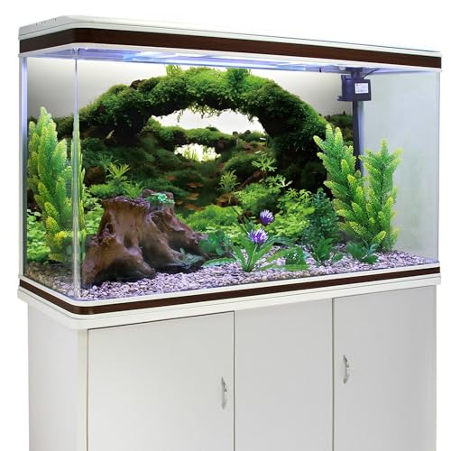 AWERT 24x16 inches Aquarium Background Green Algae Stone Aquarium Background Aquatic Plant River Bed & Lake Fish Tank Background Vinyl Background