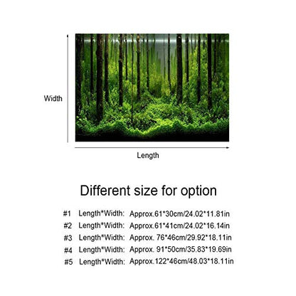Aquarium Poster Forest Background PVC Adhesive Underwater Backdrop Decoration Paper Art Print Poster Dedicated to Fish (61x41cm) - size: 61x41cm