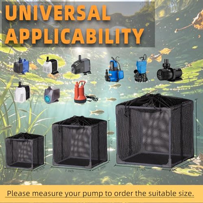 Fineday Pond Filter, Anti-Clogging Cube Outdoor Mesh Water Pump Barrier Bag Box Basket (5 inch General)