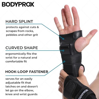 BODYPROX Knee Pads Elbow Pads Wrist Guards Set for Inline Skating, Skateboarding, Roller Derby and BMX Ride. - size: Small