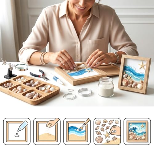 1200 Pcs Small Seashells Starfish Mixed Beach Seashells for Home Decoration Beach Theme Party DIY Crafts Candle Making