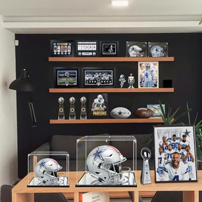 KOLIPI Mini Football Helmet Display Case, Acrylic Box 8.3x6.3x7.1 in - size: 8.3x6.3x7.1 inches