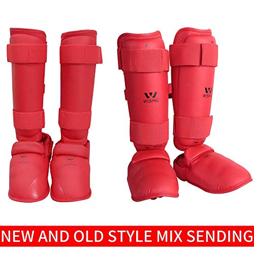 Wesing Karate Shin Instep Guard WKF Karate Shin Pad - color: Blue, size: X-Large