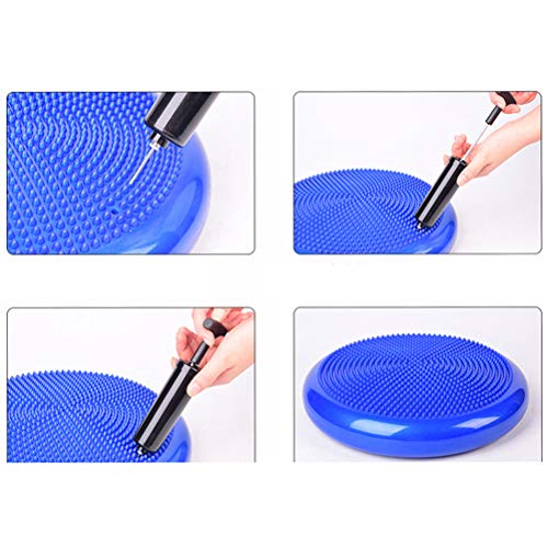 Haofy Inflatable Yoga Mat, PVC Balance Exercise Disc with Soft Flexible Material, for Fatigue Reduction and Health Improvement, 330mm x 330mm x 10mm - color: Blue