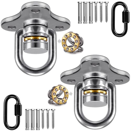 SELEWARE 2 Pack Tire Swing Swivel Hanger with Bearing Heavy Duty Swivel | 360 Degree Rotation Reduces Twisting, Smooth Swinging for Indoor Outdoor Tire and Saucer Swings - color: Bearing Swing Hangers, 2 Pack