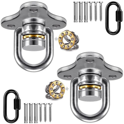 SELEWARE 2 Pack Tire Swing Swivel Hanger with Bearing Heavy Duty Swivel | 360 Degree Rotation Reduces Twisting, Smooth Swinging for Indoor Outdoor Tire and Saucer Swings - color: Bearing Swing Hangers, 2 Pack