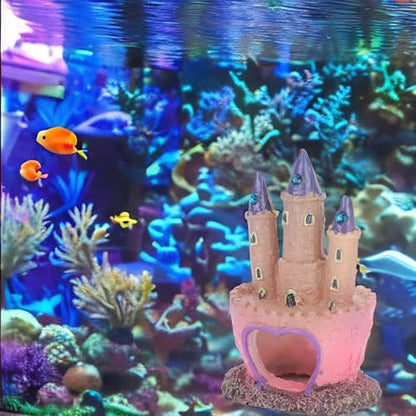 Castle Aquarium Decoration, Castle Fish Tank Decorations Girl Aquarium Decorations Princess House Castle Fish Tank Ornament Heart Castle Aquarium Ornament for Aquatic Pets to Breed Play and Rest