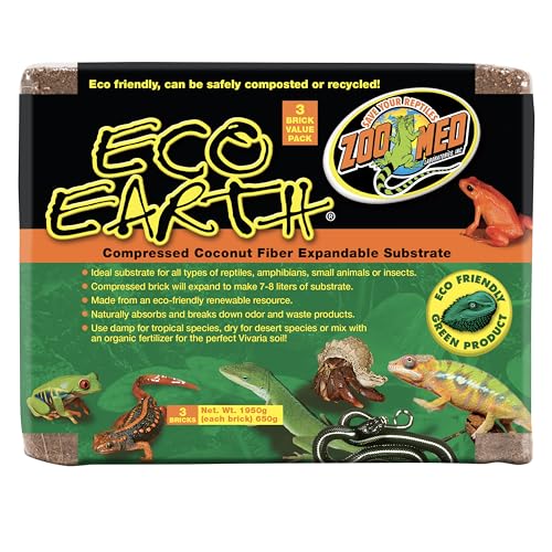 Zoo Med Eco Earth Compressed Coconut Fiber Expandable Substrate - 3 Pack