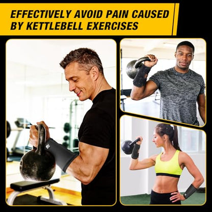 Sylong Kettlebell Wrist & Forearm Guards, 5/16 inch (8mm) Maximum Protection Layer, Effective Shock Absorption Without Restricting Movement (2-pack) - size: 2XL/3XL