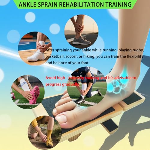 Ankle Foot Strengthener Balance Board Exerciser with Video Tutorial for Toe Heel Sole Flexibility Stability Balance Training Posture Corrector Physical Therapy Plantar Fasciitis Relief Sprained Ankle