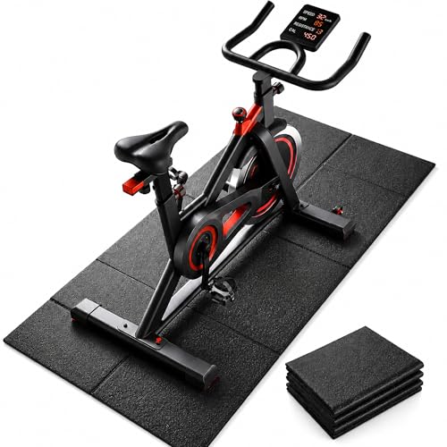 Foldable Walking Pad Mat, High-Density PVC Treadmill Mat for Hardwood Floors & Carpet, 55" x 24" Space-Saving Exercise Equipment Mat for Under Desk Bike, Elliptical & Home Gym,Black