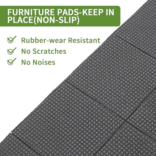Non Slip Furniture Pads 16 PCS 2'' Square - Anti Slip Furniture Pads - Self Adhesive Rubber Feet Furniture Feet - Chair Leg Floor Protectors - Keep Furniture in Place