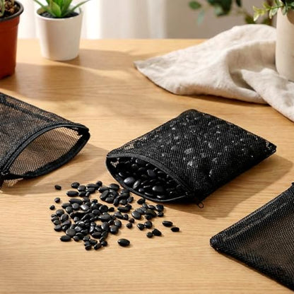 10 pcs Aquarium Media Bag with Zipper, Reusable Fine Mesh Bag for Aquarium Filter Media, 5.9" x 3.9"