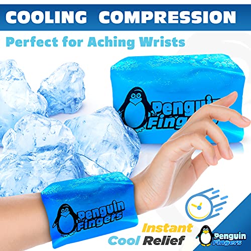 Wrist Cold Gel Ice Pack, Reusable Soft Gel Compression Wrap, Therapy Sleeve, Pain Relief for Injuries, Carpal Tunnel, and Sore Joints - No-Toxins and Latex-Free, - size: S/M