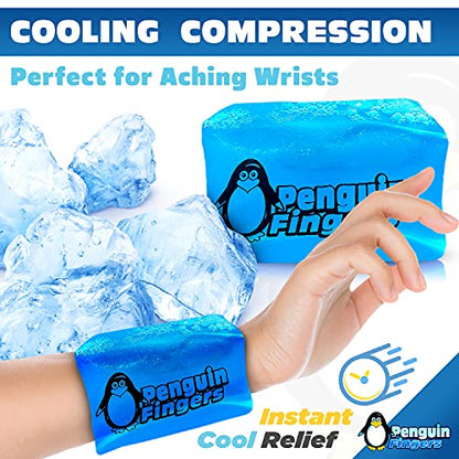 Wrist Cold Gel Ice Pack, Reusable Soft Gel Compression Wrap, Therapy Sleeve, Pain Relief for Injuries, Carpal Tunnel, and Sore Joints - No-Toxins and Latex-Free, - size: S/M