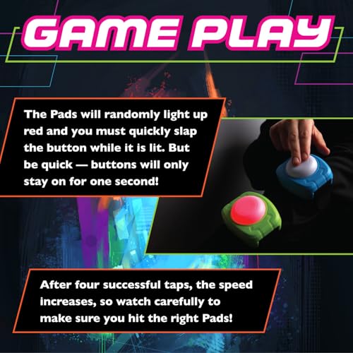 MindWare Flex Flash Reflex Training Game for Kids & Adults | Flex Flash Reflex Training Game. Includes 3 strap expanders and rules (requires 6 aaa batteries. Ages 6+.